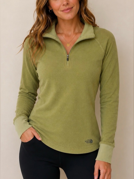 The North Face Sweaters - The North Face Women’s Green Quarter Zip Pullover Fleece Sweatshirt Size S